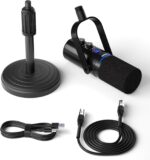 PUPGSIS Podcast Dynamic Microphone, XLR/USB Recording PC Microphones for Broadcast, Podcast, Recording, Gaming & Streaming, Studio Mic with Mute, Headphone Jack, Monitoring Volume Control, Windscreen - Image 2