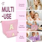 2PCS Makeup Bags Teen Girl Gifts Trendy Stuff - Personalized Christmas Gifts for Women - Stocking Stuffers for Teen Girls - Cosmetic Bag for Travel Toiletry - 11 12 13 14 15 16 Years Old Gift - Pink A - Image 4