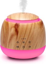 Aromatherapy Diffuser & White Noise Machine Combines 10 Relaxing Sounds,7 Color LED Light,5 Level Volumn,2 Level Warm Night-light,3 Timer, Mist and Waterless Auto Shutoff for Better Sleep(Light Brown) - Image 2