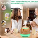 Aromatherapy Diffuser & White Noise Machine Combines 10 Relaxing Sounds,7 Color LED Light,5 Level Volumn,2 Level Warm Night-light,3 Timer, Mist and Waterless Auto Shutoff for Better Sleep(Light Brown) - Image 5