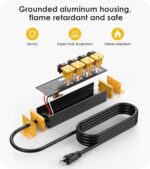 CCCEI CCCEI 2PCS Heavy Duty Power Strip Surge Protector 20 AMP Individual Switches. 15FT 12 Gauge Extension Cord with Multiple Outlets. Garage, Shop, Industrial Wall Mount Electric Extender, Yellow. - Image 6