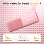 MAONO XLR/USB Gaming Microphone Kit: Dynamic PC Mic for Streaming Podcasting, Software Support, Mute Button, Gain Control, RGB Computer Mic with Boom Arm Stand, for Recording, PS4/PS5, PD100XS Pink - Image 3
