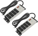 CCCEI 2PCS Heavy Duty Power Strip Surge Protector 20 AMP, 8 Outlets 12 Gauge Industrial Shop Garage Metal Multiple Outlets, 6 FT Extension Cord 5-15P Adapter High Amp 6-20R T-Slot 20a for Appliance - Image 2