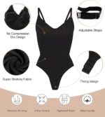 SHAPERX Women's Seamless Shapewear Bodysuit Tummy Control Body Shaper Waist Snatching Body Suit - Image 5