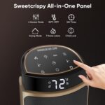 Sweetcrispy Space Heater for Indoor Use, 23Inch Portable Heater with Remote and Thermostat,7 Light Modes, 70°Oscillation, 12H Timer, Up to 95°F, Tip-over Protection,Gold - Image 4