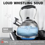 Whistling Tea Kettle – 2.64 Quart Stovetop Teapot, Stainless Steel Water Kettle for Camping & Kitchen, Foldable Handle – Perfect for Coffee & Tea - Image 5