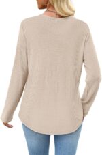 WIHOLL Long Sleeve Shirts for Women Waffle Knit Trendy Fall Fashion 2025 Dressy Casual Blouses Teacher Outfits - Image 6