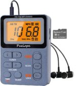 Portable Radio AM FM, Rechargeable Pocket Walkman with Best Reception Digital Tuning, MP3, Stereo Earphone, Large LCD Screen, TF Card Socket, Transistor Radio for Jogging/Gym/Camping(Blue) - Image 2