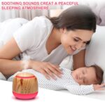 Aromatherapy Diffuser & White Noise Machine Combines 10 Relaxing Sounds,7 Color LED Light,5 Level Volumn,2 Level Warm Night-light,3 Timer, Mist and Waterless Auto Shutoff for Better Sleep(Light Brown) - Image 6