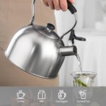Whistling Tea Kettle – 2.64 Quart Stovetop Teapot, Stainless Steel Water Kettle for Camping & Kitchen, Foldable Handle – Perfect for Coffee & Tea - Image 6