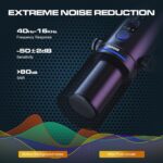 PUPGSIS Podcast Dynamic Microphone, XLR/USB Recording PC Microphones for Broadcast, Podcast, Recording, Gaming & Streaming, Studio Mic with Mute, Headphone Jack, Monitoring Volume Control, Windscreen - Image 3