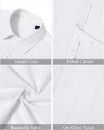 J.VER Men's Linen Short Sleeve Shirts Cotton Casual Lightweight Button Down Shirt Beach Vacation Summer Tops with Pocket - Image 6