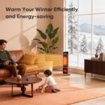 Sweetcrispy Space Heater for Indoor Use, 23Inch Portable Heater with Remote and Thermostat,7 Light Modes, 70°Oscillation, 12H Timer, Up to 95°F, Tip-over Protection,Gold - Image 6
