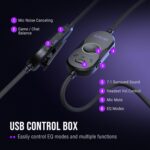 FIFINE Wired USB Gaming Headset: 7.1 Surround Sound - Vibrant Customizable RGB - Game/Chat Balance, Gamer Headphone with Noise Canceling Mic for PC, PS5/PS4, Laptop, Mac - AmpliGame H13BP - Image 7