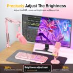 MAONO XLR/USB Gaming Microphone Kit: Dynamic PC Mic for Streaming Podcasting, Software Support, Mute Button, Gain Control, RGB Computer Mic with Boom Arm Stand, for Recording, PS4/PS5, PD100XS Pink - Image 6