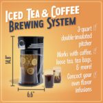 Nostalgia 3-Quart Iced Tea & Coffee Brewing System With Double-Insulated Pitcher, Strength Selector & Infuser Chamber, Also Perfect For Lattes, Lemonade, Flavored Water, Black - Image 3
