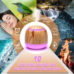 Aromatherapy Diffuser & White Noise Machine Combines 10 Relaxing Sounds,7 Color LED Light,5 Level Volumn,2 Level Warm Night-light,3 Timer, Mist and Waterless Auto Shutoff for Better Sleep(Light Brown) - Image 3